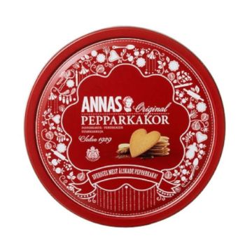 Anna's Thins Heart Shaped Ginger Thins Biscuits In Red Tin 425g
