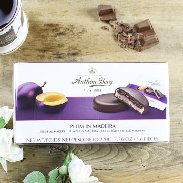 Anthon Berg Marzipan Discs Plum in Madeira 220g