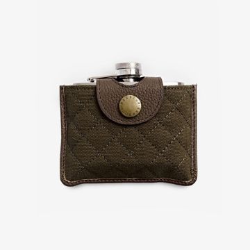 Barbour Quilted Padbury Hip Flask BR71 Dark Brown/Olive One Size