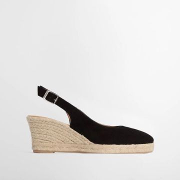 Barbour Hazel Espadrille Wedge BK31 Black Suede