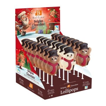 Belfine Snowman Lollipop (White/Milk) 25g