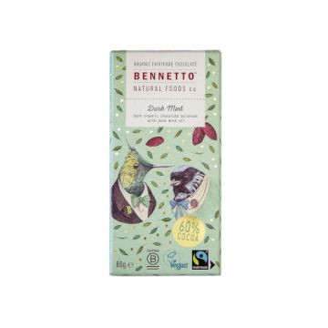 Bennetto 60% Dark Chocolate Bar Mint 80g