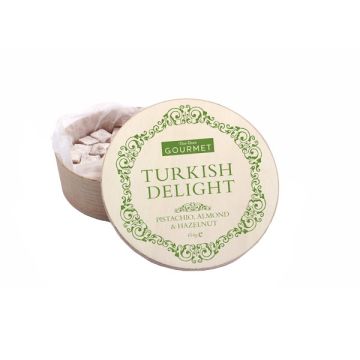 Bon Bon Pistachio, Almond & Hazelnut Turkish Delight (Wooden Box) 397g