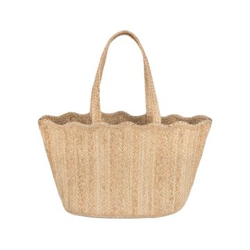 The Braided Rug Co. Natural Scallop Tote Large