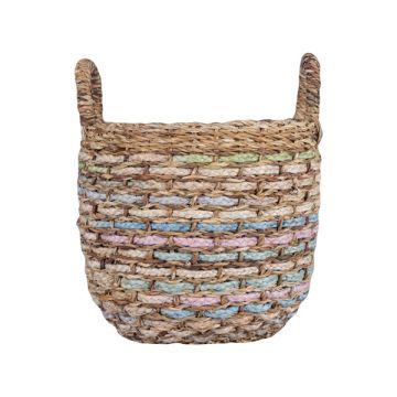 The Braided Rug Co. Village Pastel Log Basket Medium