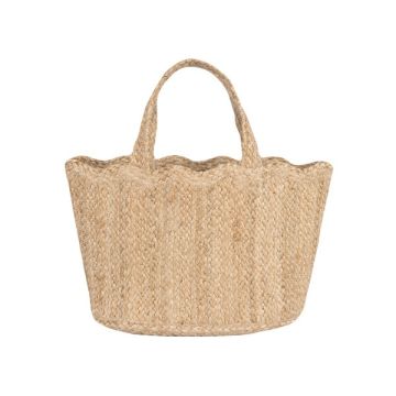 The Braided Rug Co. Natural Scalloped Tote Small