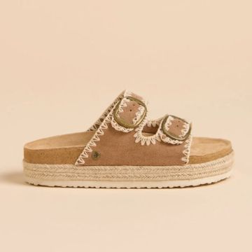 Brakeburn Stitched Platform Sandal Brown 8