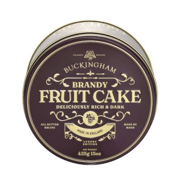 Buckingham Brandy Fruit Cake In Purple Vintage Gift Tin 425g