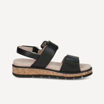 Caprice Wedge Buckle Sandal 022 Black Nappa