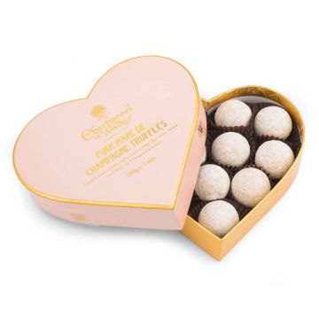 Charbonnel et Walker Pink Marc de Champagne Chocolate Truffles Heart 200g