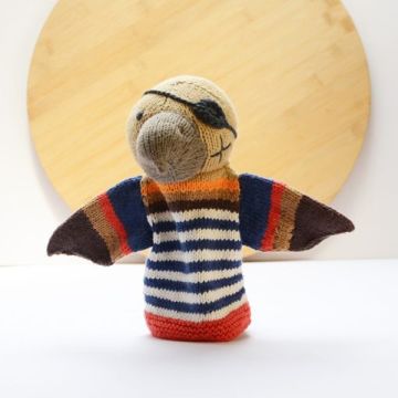 ChunkiChilli Pirate Eagle Knitted Hand Puppet