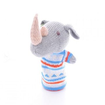 ChunkiChilli Rhino Knitted Hand Puppet