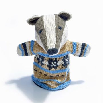ChunkiChilli Badger Knitted Hand Puppet