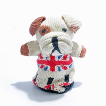 ChunkiChilli Bull Dog With Union Jack Knitted Hand Puppet