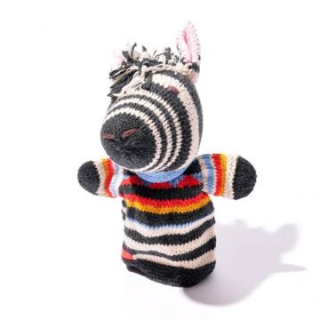 ChunkiChilli Zebra Knitted Hand Puppet