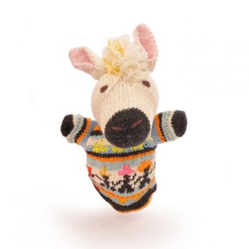 ChunkiChilli White Horse Knitted Hand Puppet