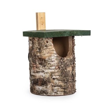 National Trust Birch Log Nest Box Open