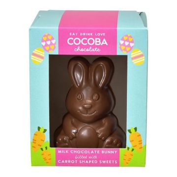 Cocoba Milk Chocolate Bunny Filled With Carrot Shaped Sweets 70g 