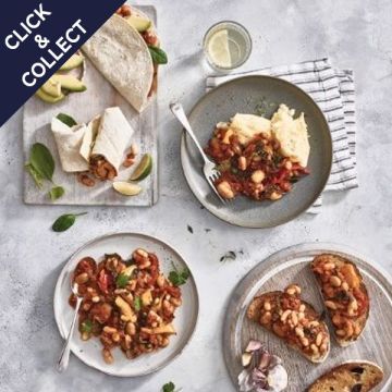 Cook Spanish Bean Stew with Peppers & Kale Serves 2