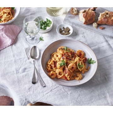 Cook King Prawn Linguine Serves 2