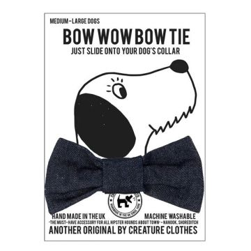 Creature Clothes Dog Bow Tie Denim