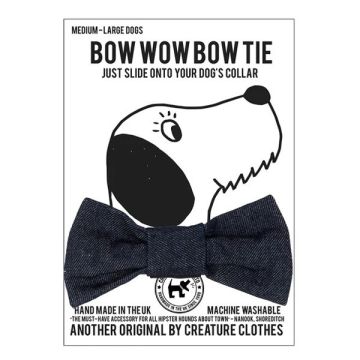 Creature Clothes Dog Bow Tie Denim Standard