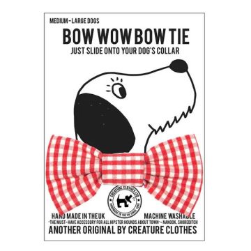 Creature Clothes Dog Bow Tie Red Gingham