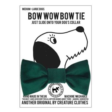 Creature Clothes Dog Bow Tie Sage Green Velvet