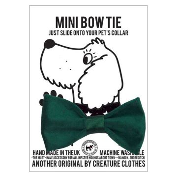 Creature Clothes Dog Bow Tie Sage Green Velvet Mini