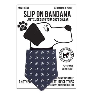 Creature Clothes Slip On Bandana Blue Anchor S