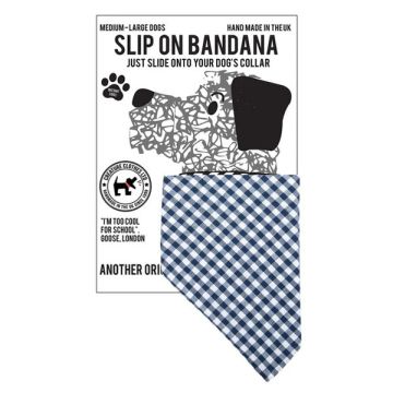 Creature Clothes Slip On Bandana Blue Gingham M/L