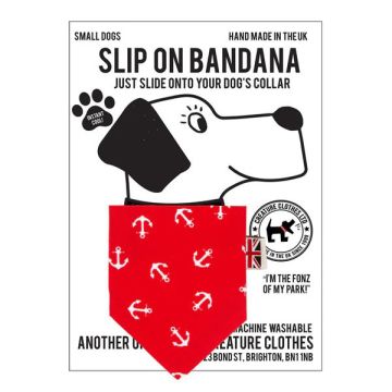 Creature Clothes Slip On Bandana Red Anchor S