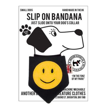 Creature Clothes Slip On Bandana Applique Smiley S