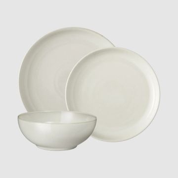 Denby Linen 12 Piece Coupe Tableware Set