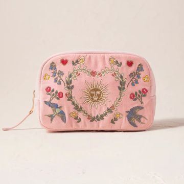 Earth Goddess Velvet Makeup Bag - Rose