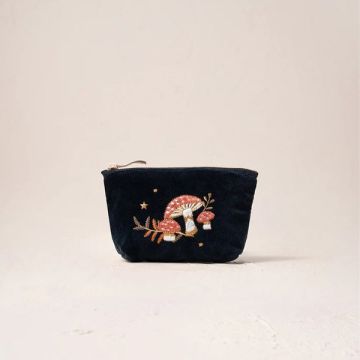 Elizabeth Scarlett Enchanted Woodland Velvet Coin Purse - Charcoal