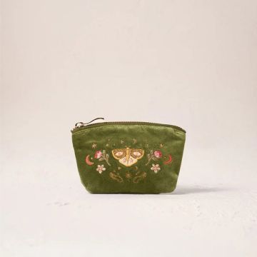 Elizabeth Scarlett Midnight Mysticism Velvet Coin Purse - Fern Green