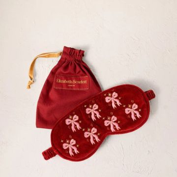 Elizabeth Scarlett Dazzling Bows Velvet Eye Mask - Rouge