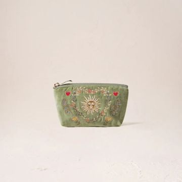 Elizabeth Scarlett Earth Goddess Velvet Coin Purse - Olive