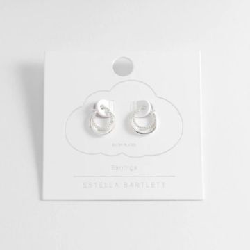 Estella Bartlett Double Twisted Hoop Earrings - Silver Plated