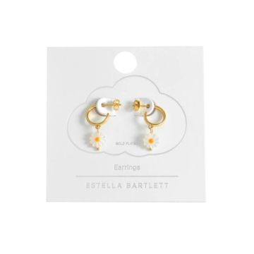 Estella Bartlett Flower Shell Hoop Earrings