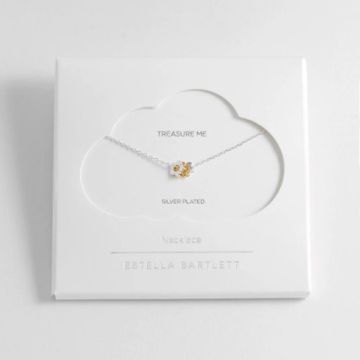 Estella Bartlett Multi Flower Bead Necklace - Silver Chain