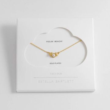 Estella Bartlett Pearl And Scallop Necklace - Gold Plated
