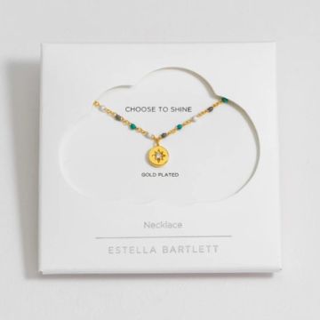 Estella Bartlett Enamel Beaded Star CZ Necklace