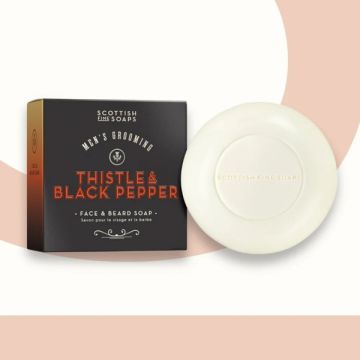 Scottish Fine Soaps Thistle & Black Pepper Face & Beard Soap 100g