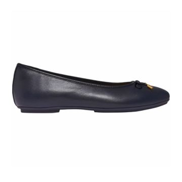 Delicato Bow Soft Leather Ballet Flats 399 Midnight Navy