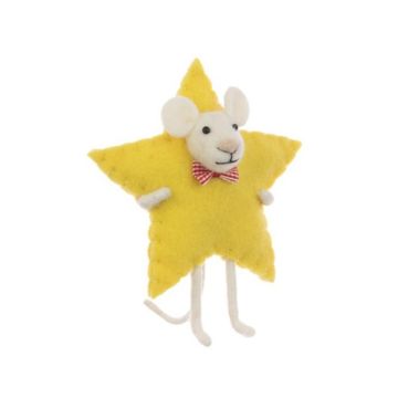 Floralsilk Felt Mouse In Star 14cm