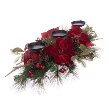 Floralsilk Poinsettia Candle Holder 81cm