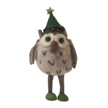 Floralsilk Felt Owl Tree Hat Figure 15cm