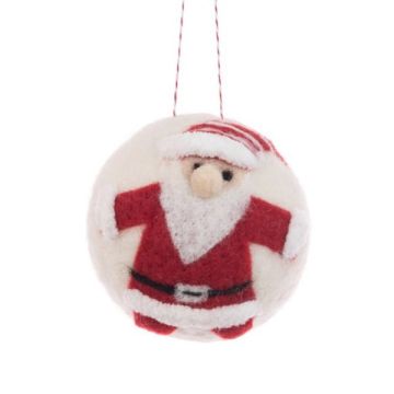 Floralsilk Felt Santa Bauble 8cm